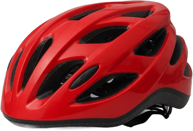 Red bicycle helmet