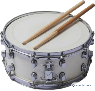 Snare drum and drumsticks