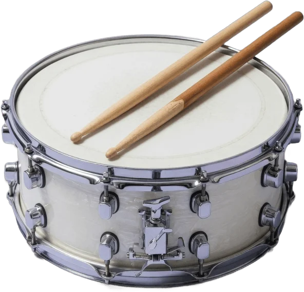 Snare drum and drumsticks