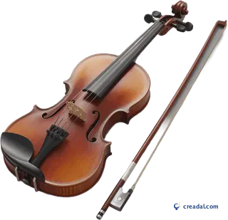 Glossy violin and bow