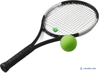 Tennis racket and ball