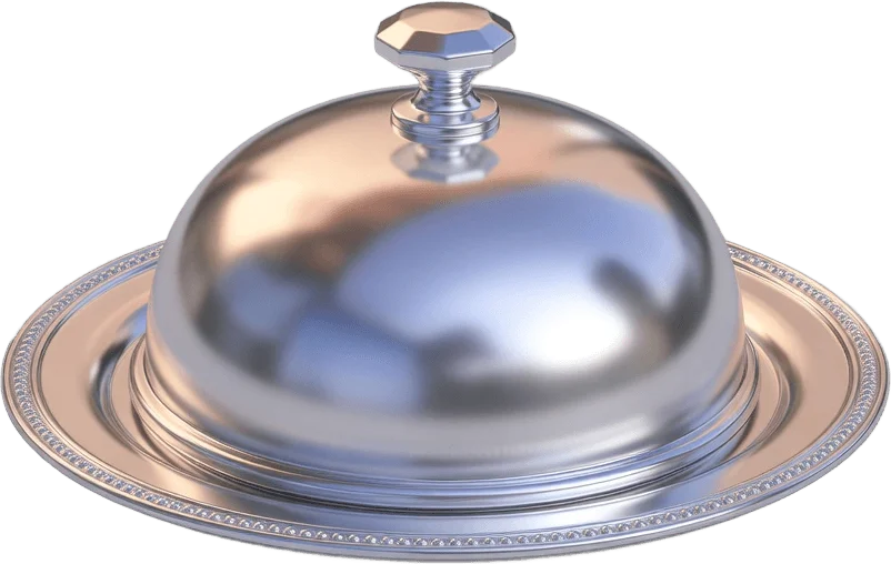 Cloche prateada de serviço