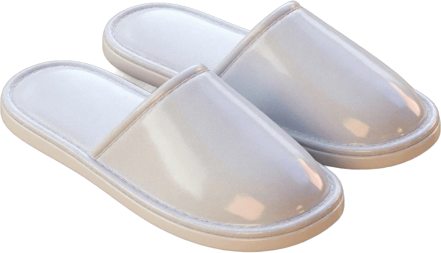 Pantoufles blanches d'hôtel