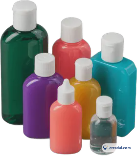 Blank hotel toiletry bottles