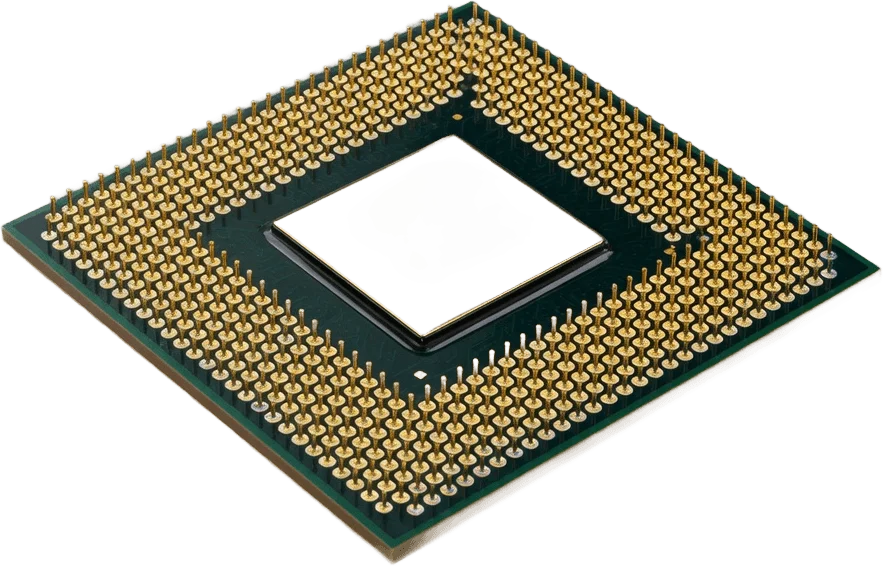 Gold Pin CPU Chip