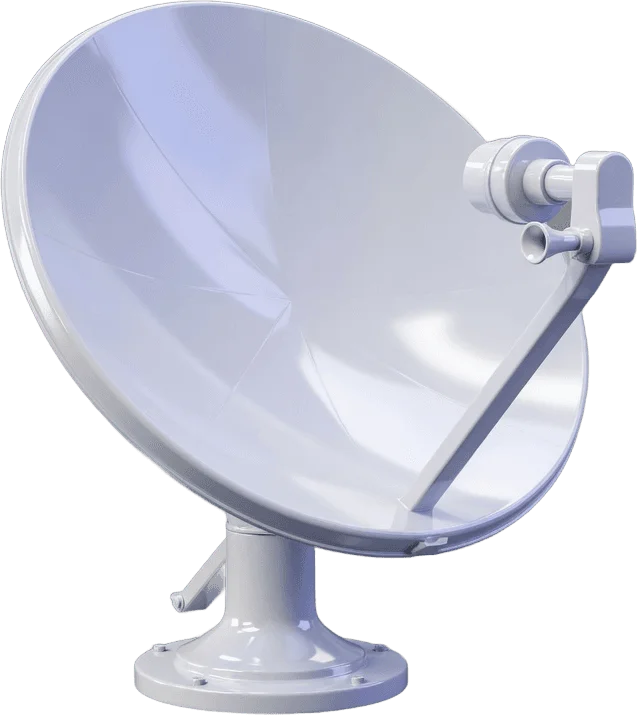 大きな白い衛星アンテナ
