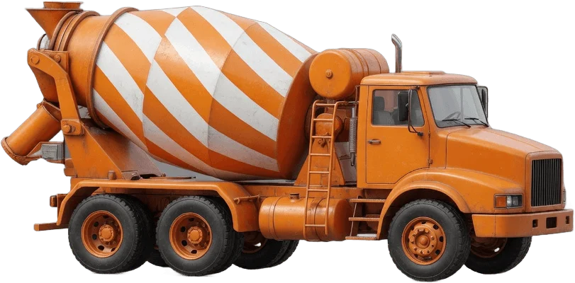 オレンジのミキサー車