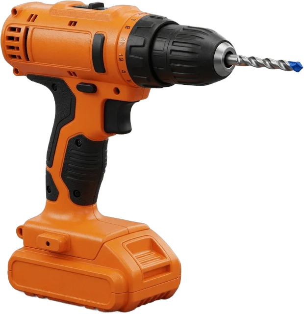 Orange cordless drill