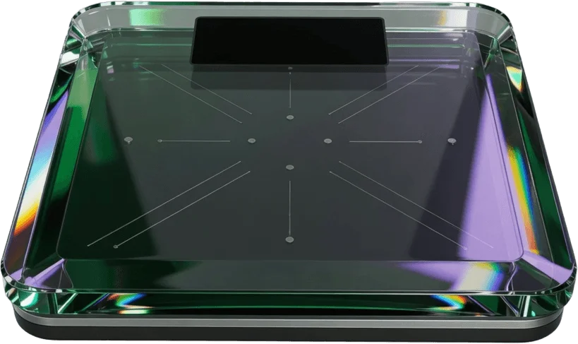 Balance connectée en verre