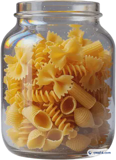 Bocal de pâtes sèches