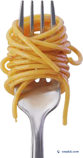 Spaghettis sur fourchette