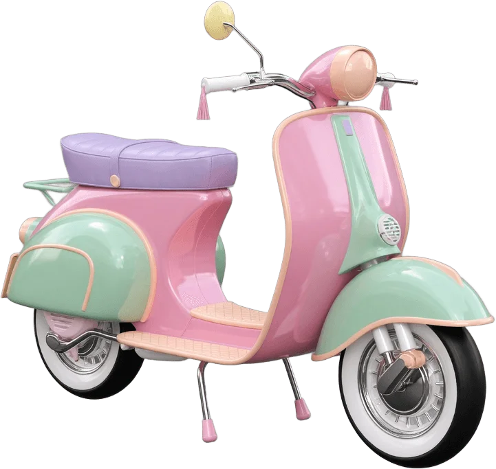 Pastel Vintage Scooter
