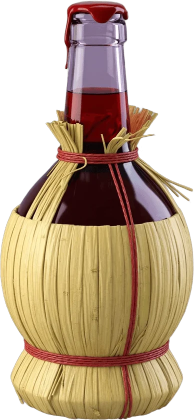 Bouteille de Chianti Paillée