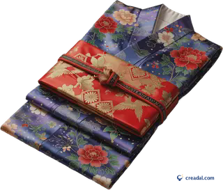 Kimono de soie plié