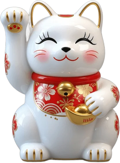 Chat blanc porte-bonheur