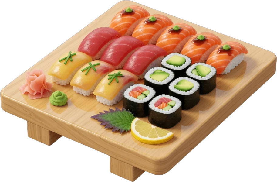 Sushi sur planche geta