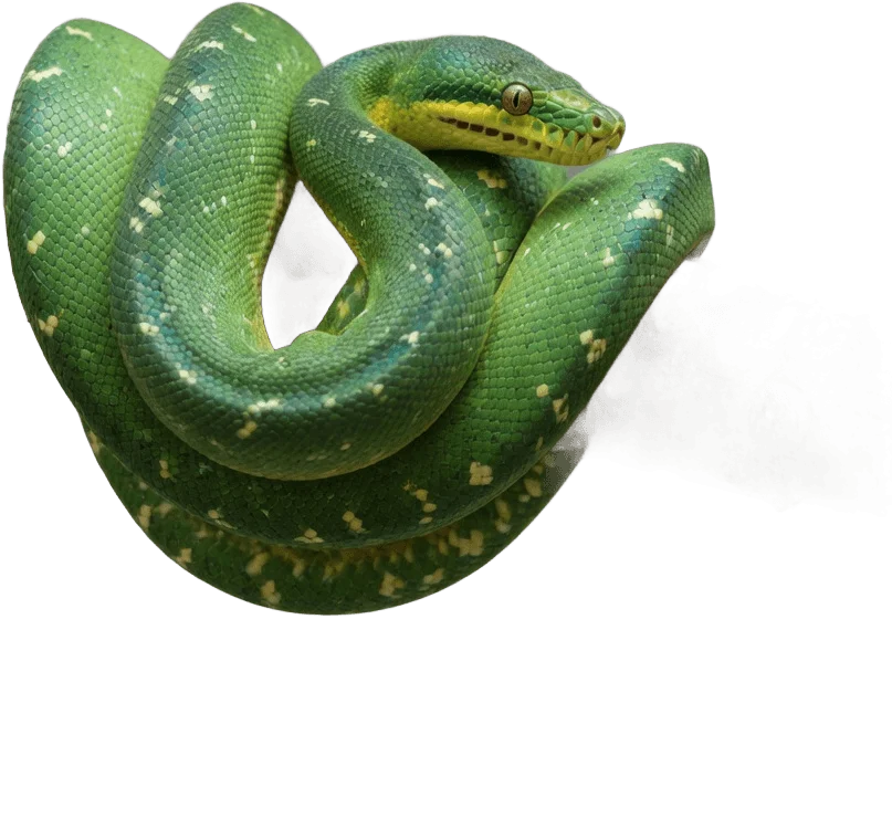 枝に巻く緑の木ボア