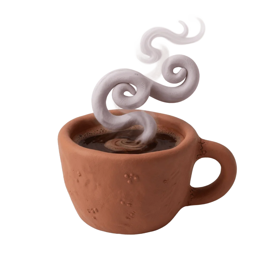 粘土のコーヒーカップ
