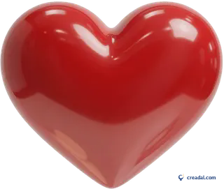 Glossy 3D red heart