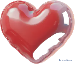 Puffy glossy red heart
