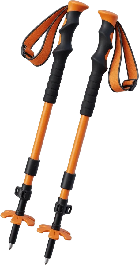 Orange Trekking Poles