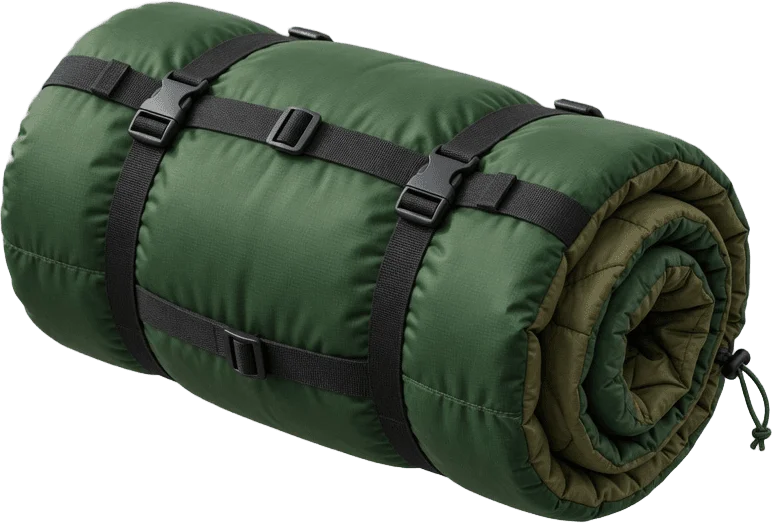 Sac de couchage roulé