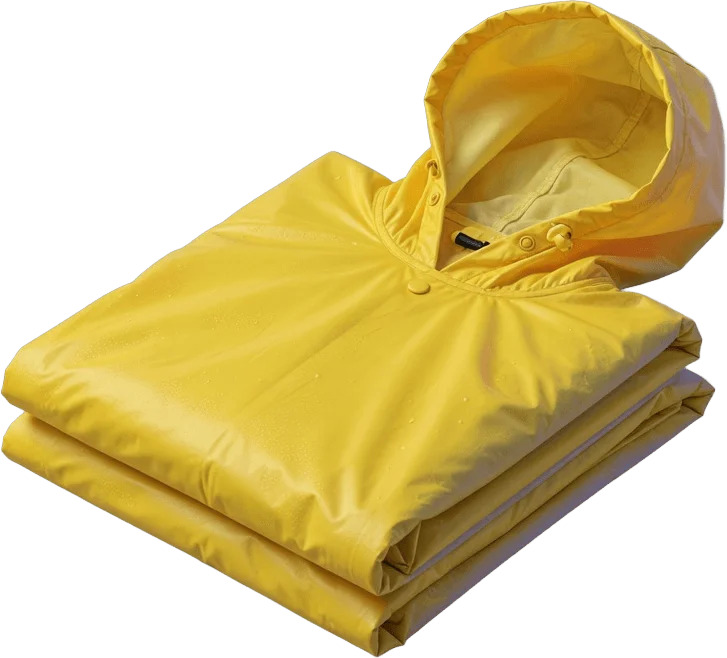 Folded Yellow Rain Poncho