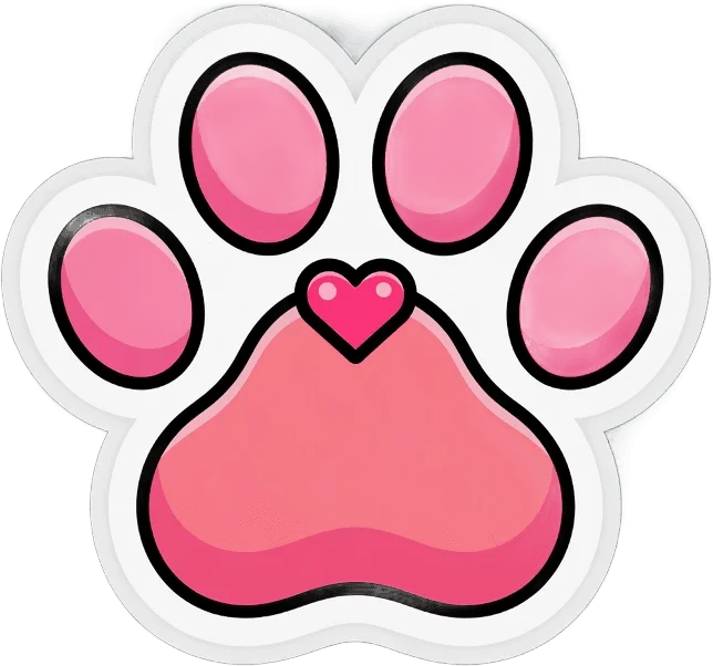 Pink Paw Heart