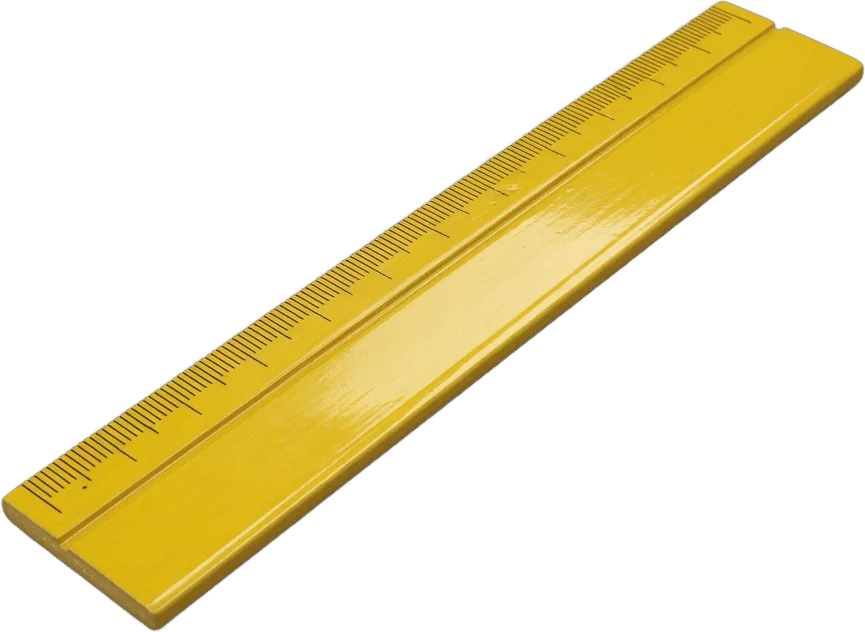 Règle en bois jaune