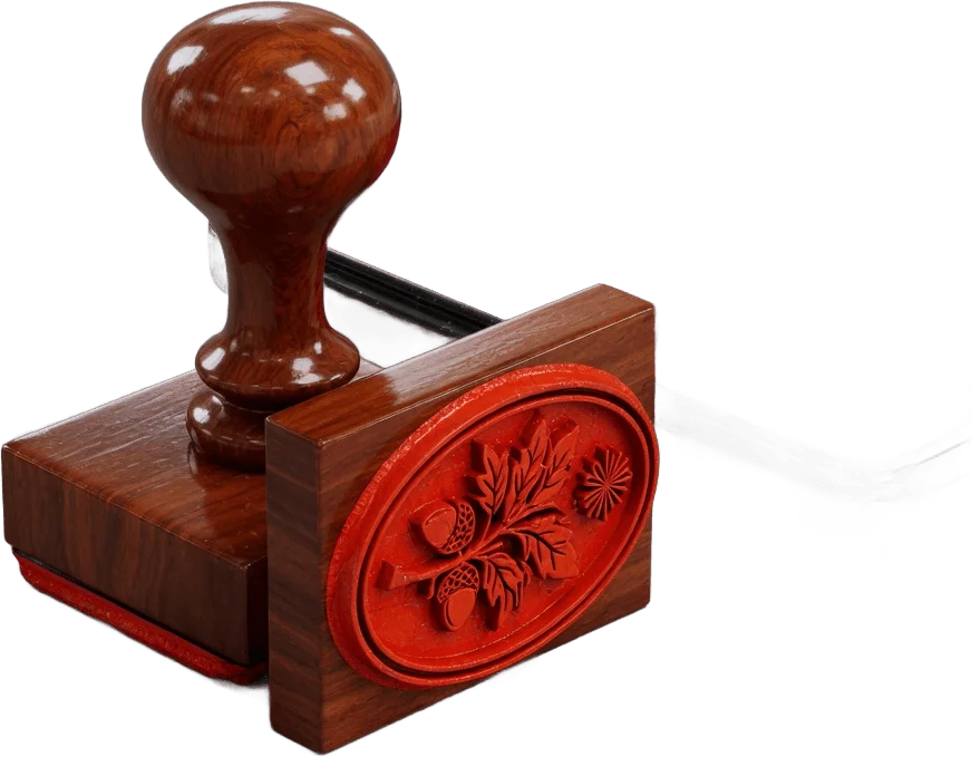 Wooden Stamp and Ink Pad