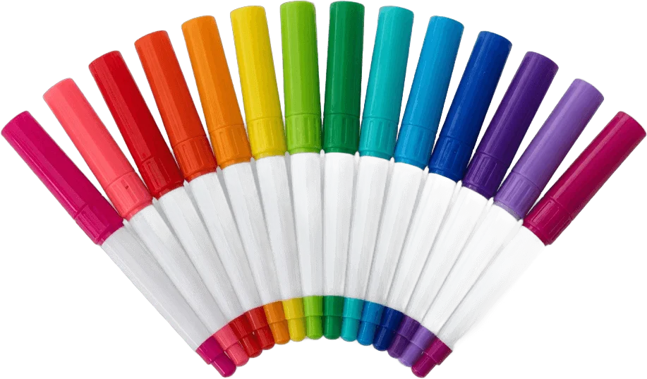 Colourful felt markers