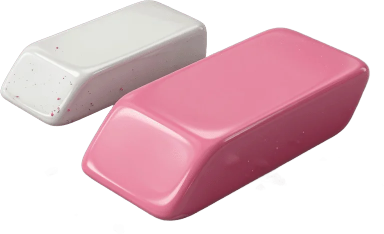 White and Pink Erasers