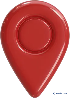 Glossy red location pin