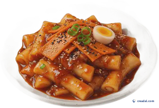 Découpe transparente tteokbokki