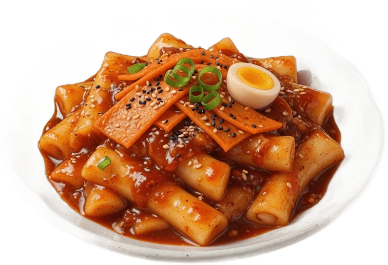 Découpe transparente tteokbokki
