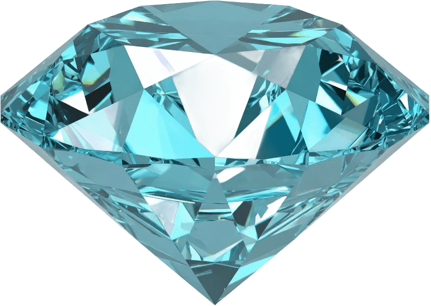 Diamant de verre cyan