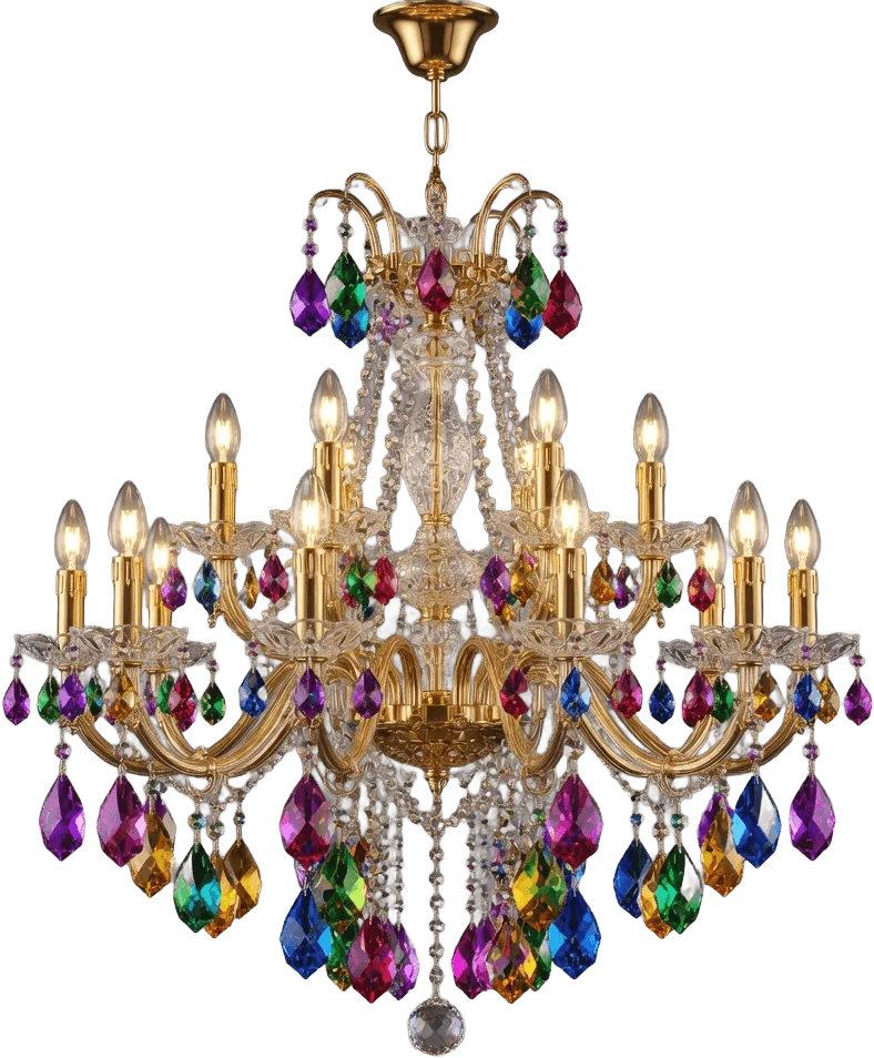 Lustre cristal à bougies