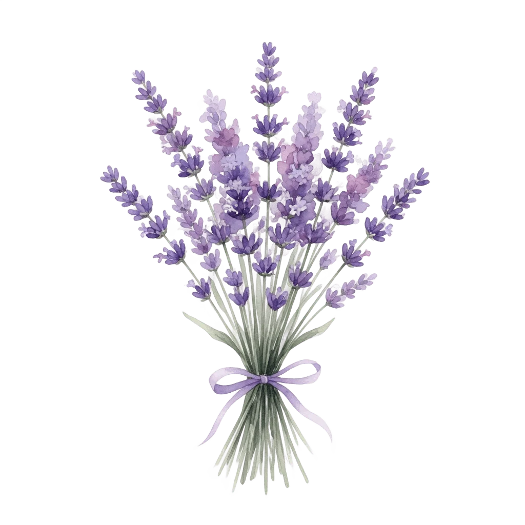 Watercolor lavender bunch