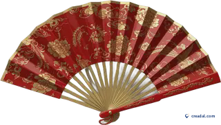 Red Gold Folding Fan