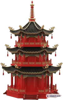 Red Chinese Pagoda
