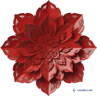 Red Paper-Cut Flower