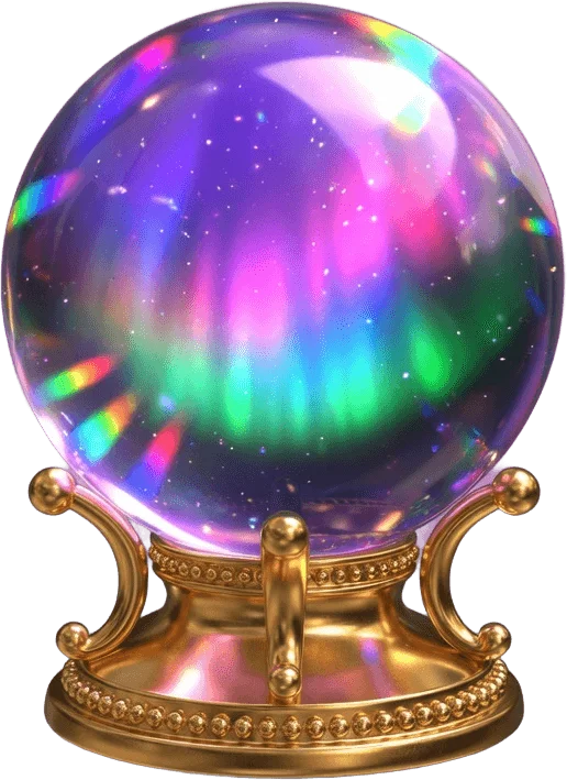 Glowing crystal ball