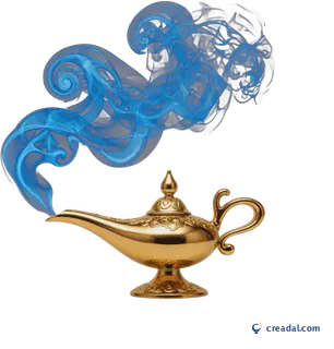 Golden Genie Lamp