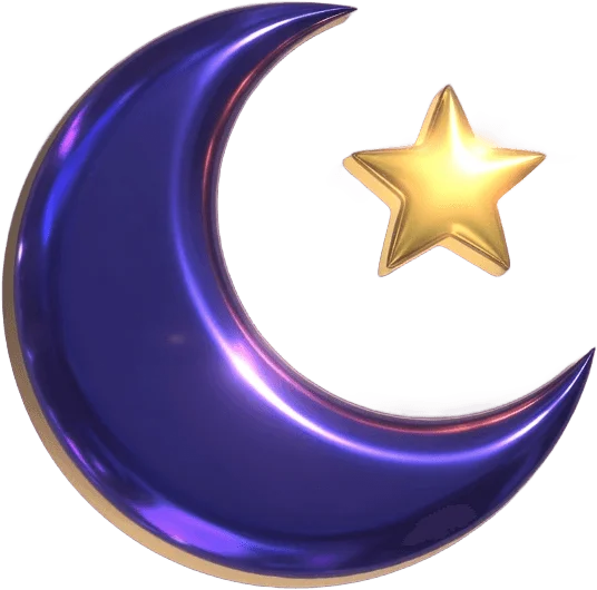 Glowing Crescent and Star