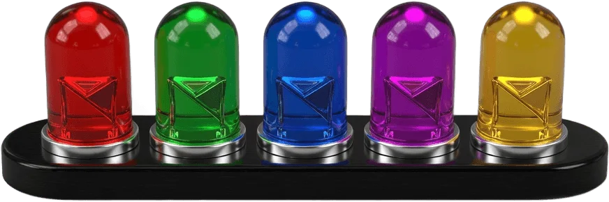 Cinq LED colorées