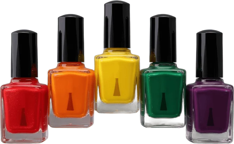 Rainbow Nail Polish Bottles