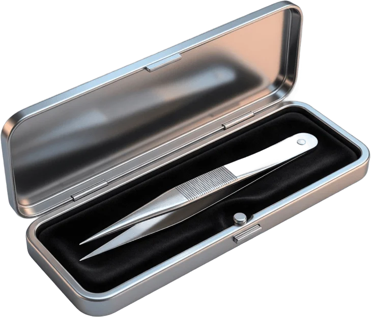 Silver Tweezers Case