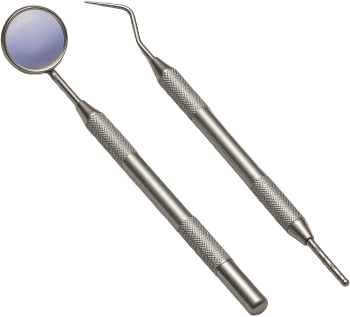 Espelho e sonda dental