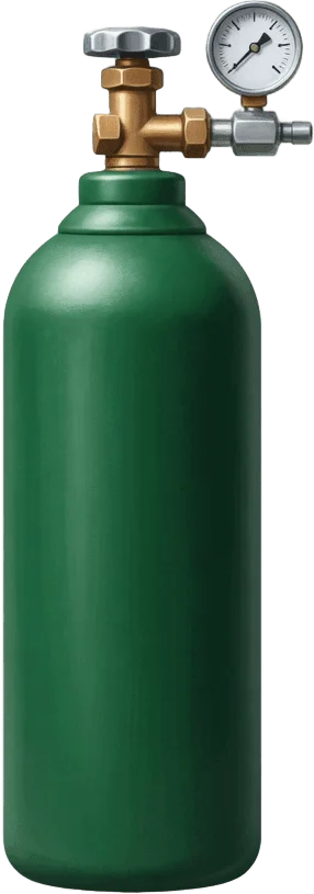 Grüne Sauerstoffflasche