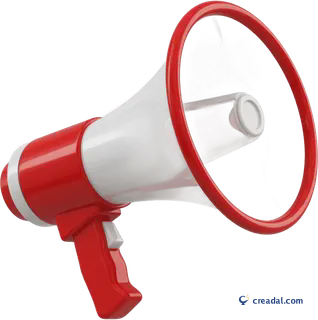 Glossy 3D megaphone